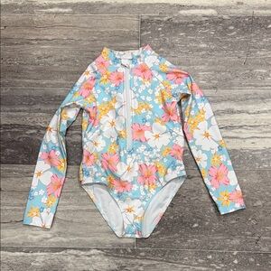 Floral Kids Swimwear - Blue and Pink